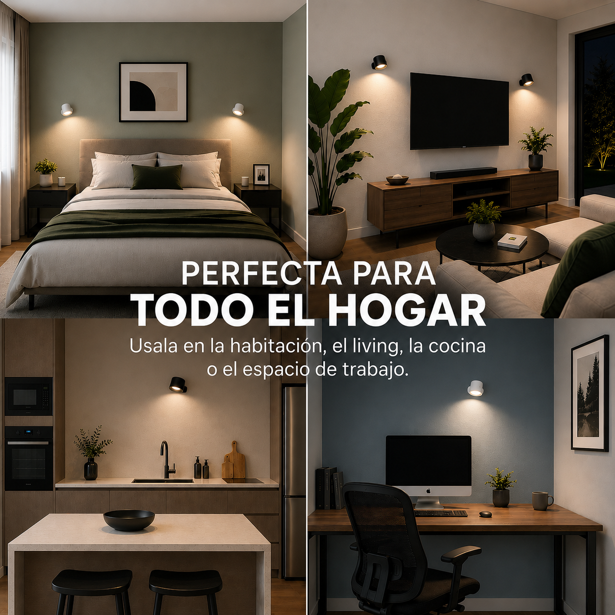 Lámpara led de pared recargable 360°