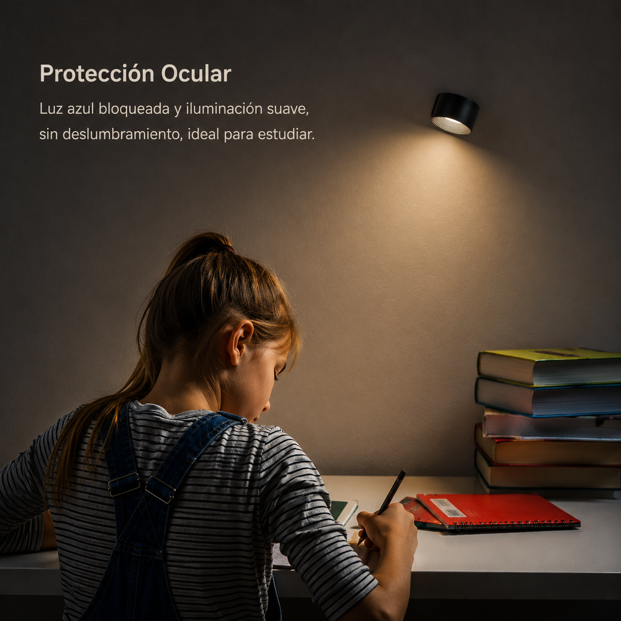 Lámpara led de pared recargable 360°