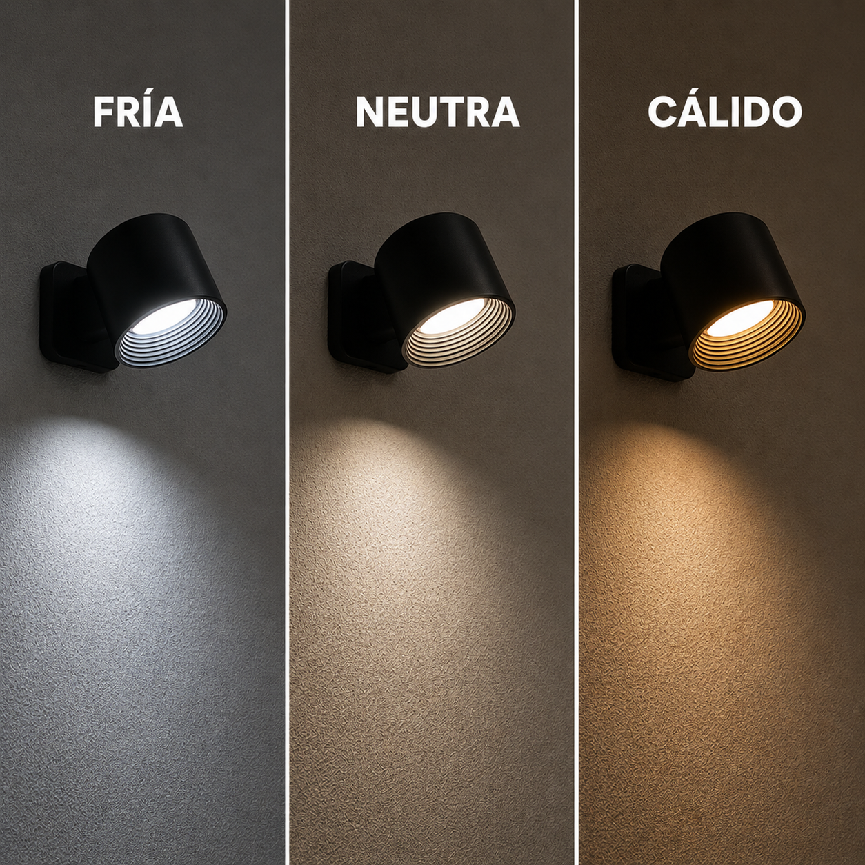 Lámpara led de pared recargable 360°